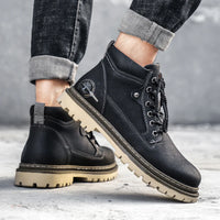 Autumn and Winter New Casual High-Top Men's Boots Men's Thick-Soled Short Boots Chelsea Boots Fashion Versatile Business Shoes Driving Shoes - Buy online at  Vibe In Cart.