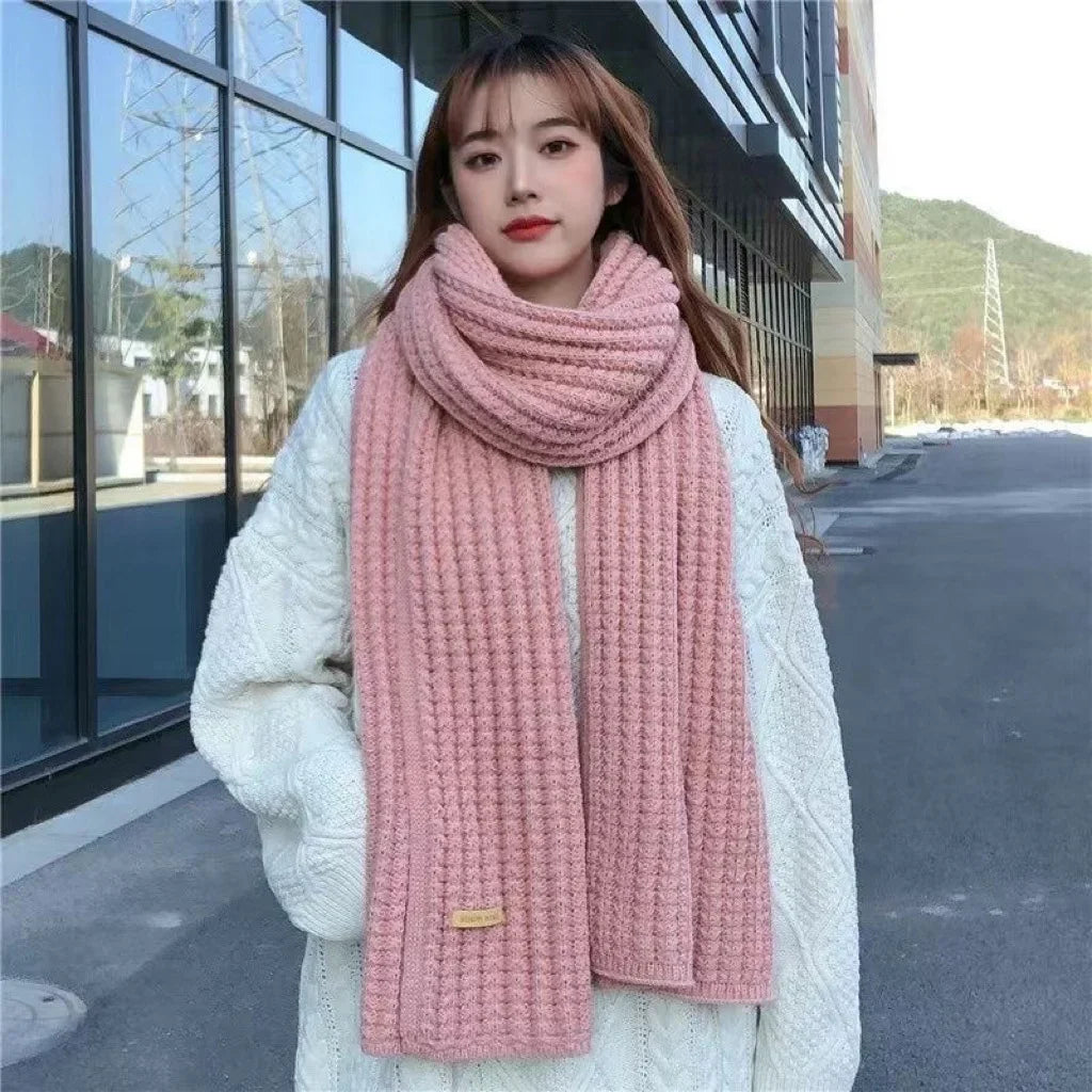 Women's Winter Thick Cotton Blends Scarf for Outdoor Use