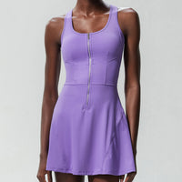 Women's One-Piece Tennis Dress Solid Color Breathable Quick Dry