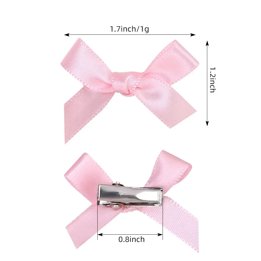 5-24Pcs Y2k Girls Bows Mini Hair Clips Metal Hairpin Headwear Barrette Handmade Ribbon Bow Bangs Clip Fashion Hair Accessories - Buy online at  Vibe In Cart.