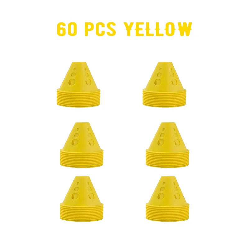 Colorful Windproof PVC Marker Cones for Soccer Training, 20/40/60 Pack