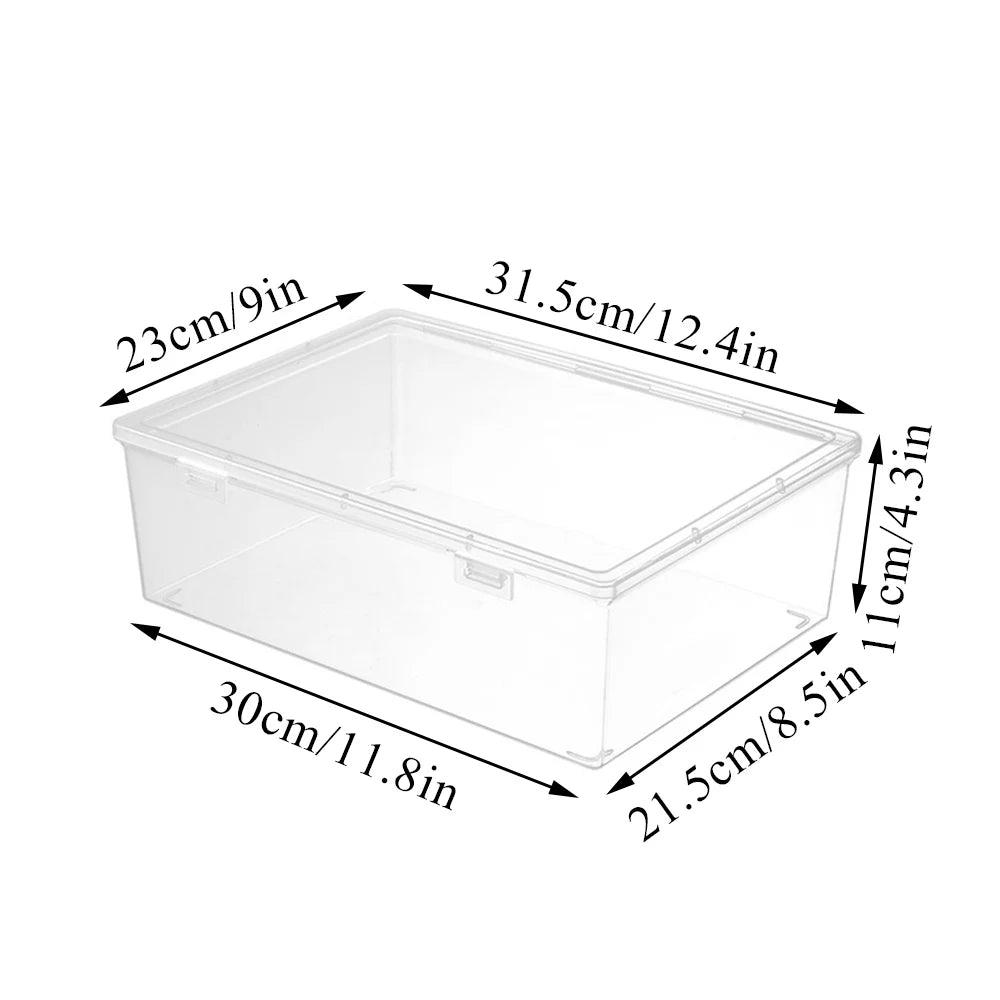 Transparent Plastic Square Desktop Document Storage Box