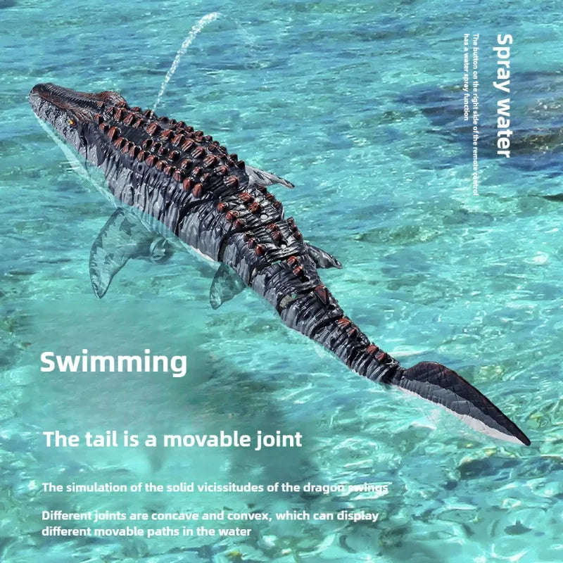 Simulated Electric Remote Control Dinosaur Toy with Lights and Water Spray