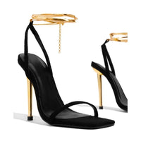 2025 Sexy Women's Gold Padlock High Heels Sandals Woman Thin Single Strap Metal Stiletto Sandals Gold Heel Shoes 36 43 - Buy online at  Vibe In Cart.