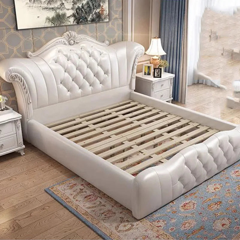 Wood Modern Bed Luxury Leather Classic Wedding Bed European Confortable Safe Camas De Matrimonio Dormitorio Bedroom Furniture - Buy online at  Vibe In Cart.