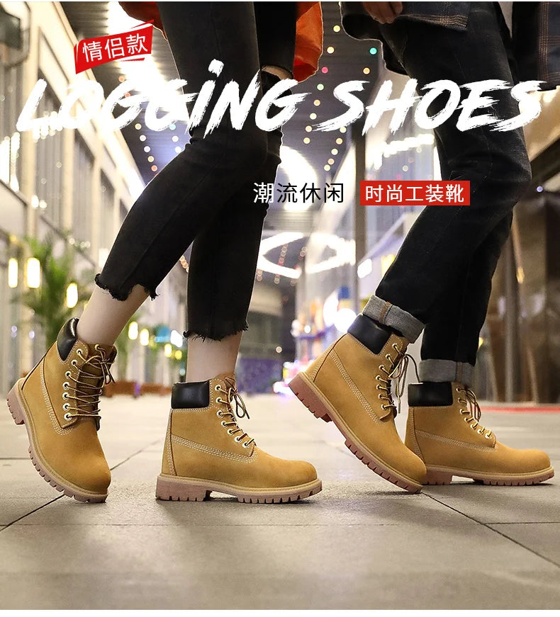 Genuine Leather Men's Winter Spring Ankle Treking Military Snow Yellow Tactical Boots Outdoor Footwear for Women Men Work Shoes - Buy online at  Vibe In Cart.
