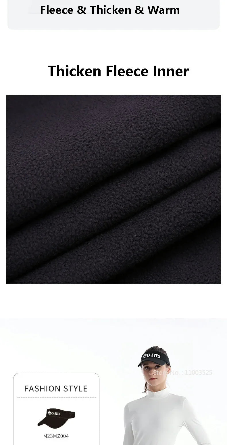 Women's Winter Warm Thick Fleece Golf Pants Straight Full Length