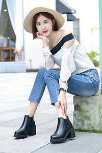 New in Women Boots Comfortable and Elegant Genuine Leather Hot Fur Shoes Woman Winter 2025 Chelsea Autumn Black Fashion Booties - Buy online at  Vibe In Cart.