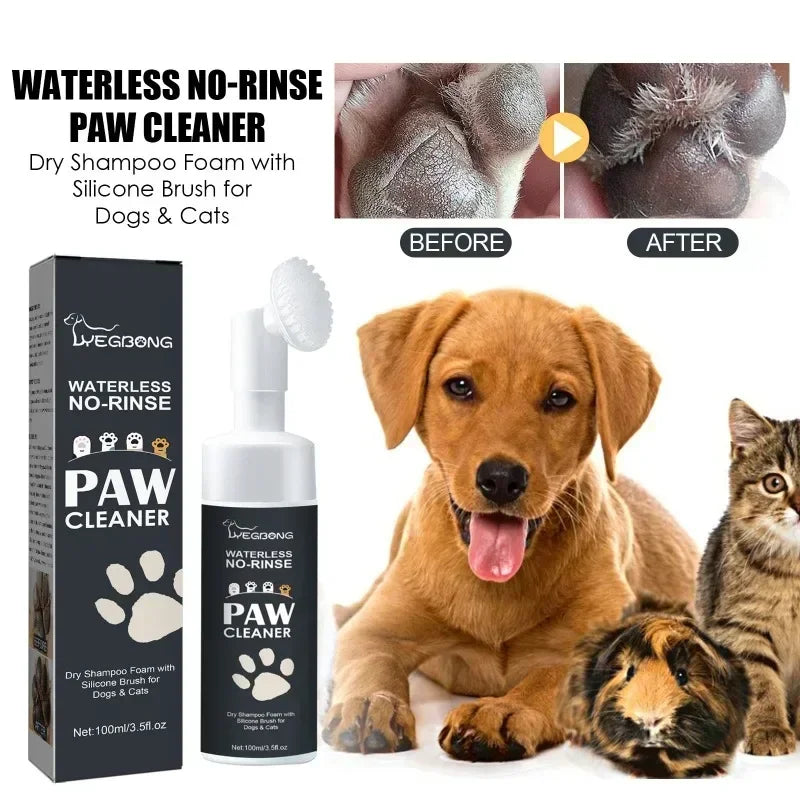 Dog Paw Washing Foam Pet Foot Cleaning Foam Rinse-free Paw Cleaner No Washing Claw Care Supplies For Cat With Silicone Brush - Buy online at  Vibe In Cart.