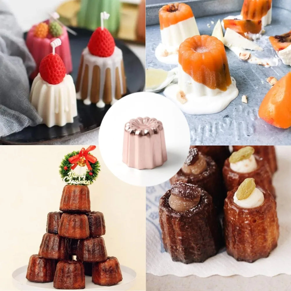 6pcs French Reve Cake Mold Non-stick Aluminum Canele Mousse Muffin Pudding Mold for Home DIY Canele Baking Creative Bakeware - Buy online at  Vibe In Cart.