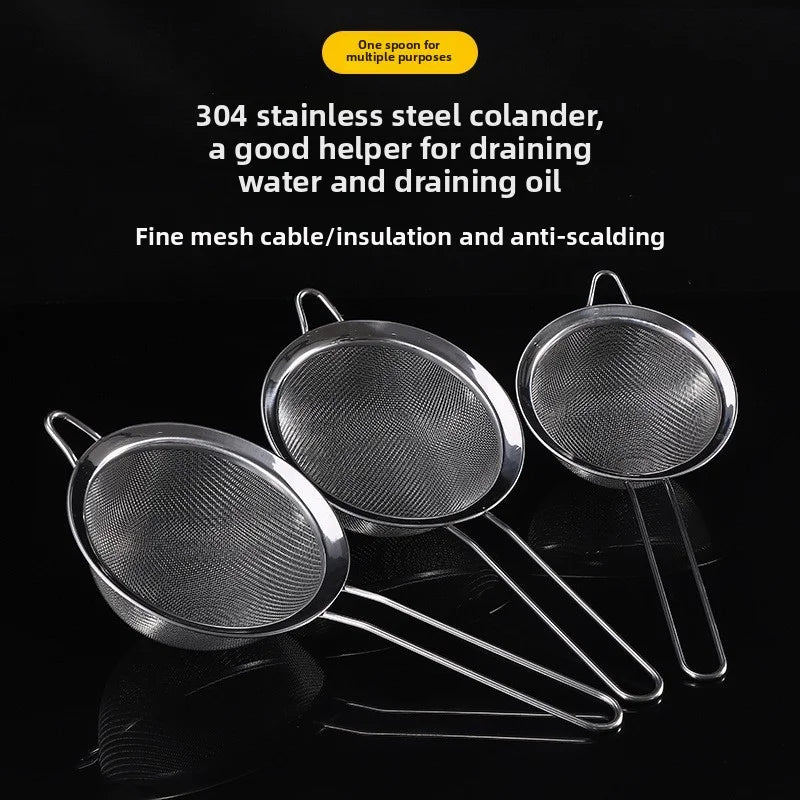 Stainless Steel Sieve Fine Mesh Filter Slotted Spoon Kitchen Accessories For Cooking Baking Oil Flour Strainer Sifter - Buy online at  Vibe In Cart.
