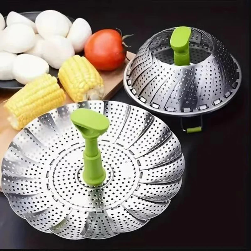 1pc Stainless Steel Lotus Steaming Tray Folding Food Steamer Vegetable Fruit Food Basket Mesh Steamer Rack Cooking Cookware - Buy online at  Vibe In Cart.