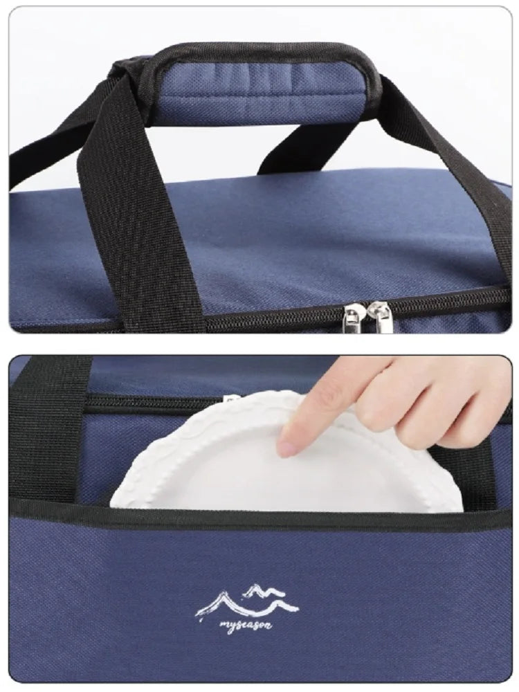 Rectangular Oxford Insulated Lunch Bag for Outdoor Use