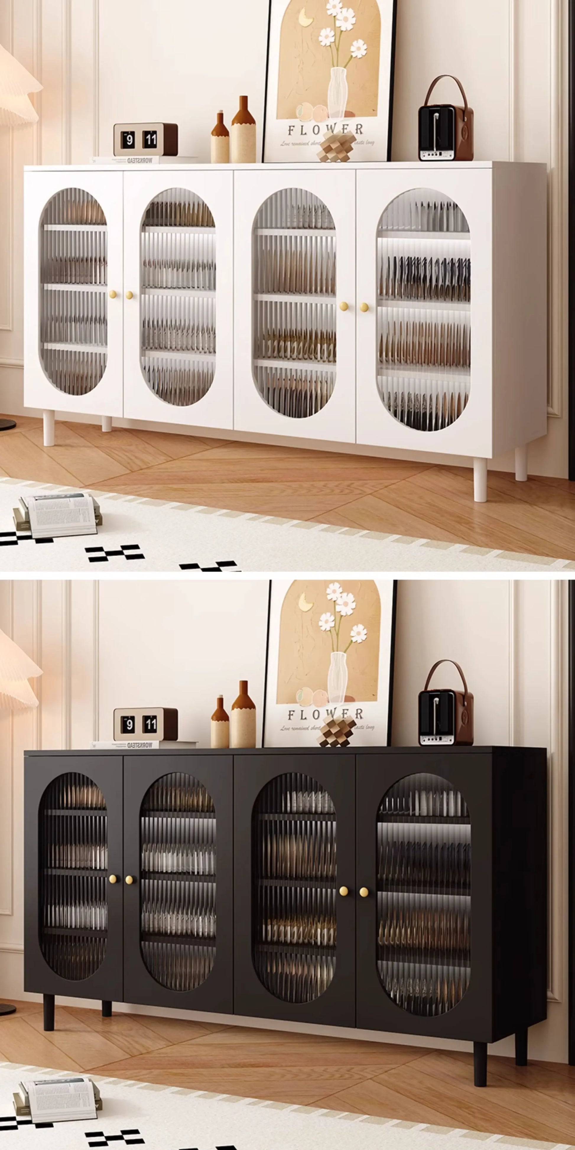 Modern Wooden Vertical Shoe Cabinet with Adjustable Shelves