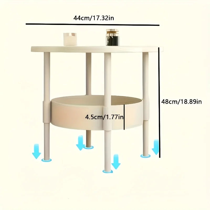 [Stylish Side Table] Stylish Modern Round Side Table with Storage Shelf | Space-Saving, Lightweight for Living Room, Bedroom - Buy online at  Vibe In Cart.