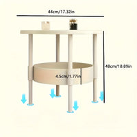 [Stylish Side Table] Stylish Modern Round Side Table with Storage Shelf | Space-Saving, Lightweight for Living Room, Bedroom - Buy online at  Vibe In Cart.