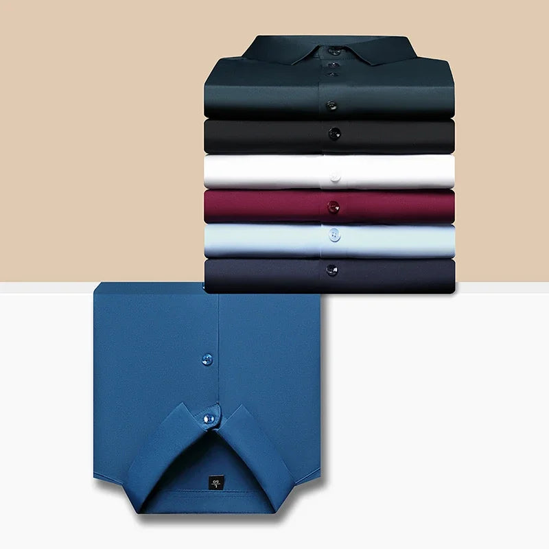 Premium Men's Ultra-Stretch Shirt - High-Quality Silky Business Formal Long-Sleeve Shirt for Social and Casual Wear - Buy online at  Vibe In Cart.