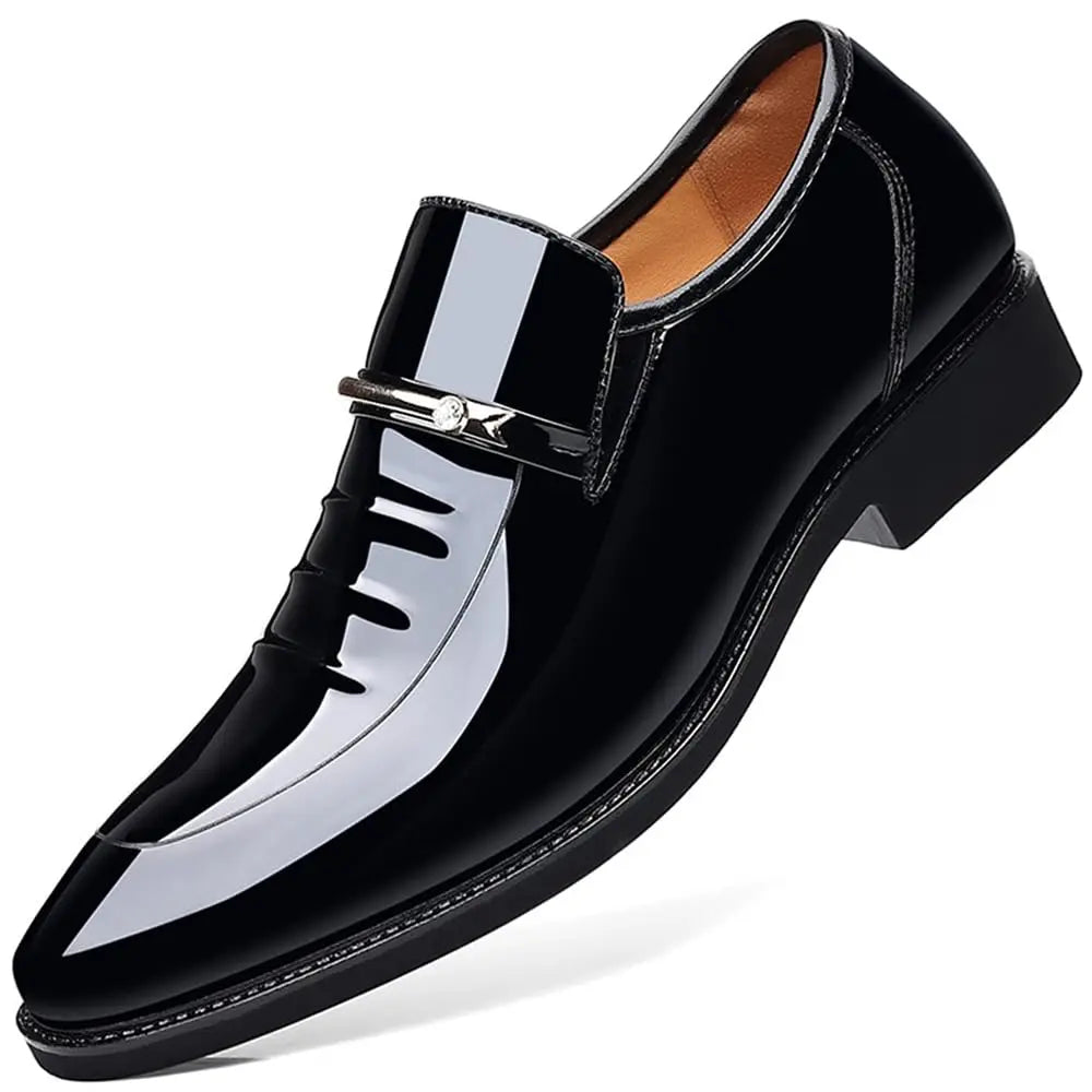 Mens Dress Shoes Formal Business Oxford High Gloss Patent Slip On Loafers Comfortable Casual Driving Boat Shoe For Men - Buy online at  Vibe In Cart.