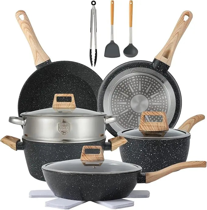 16PCS  Pots and Pans Set Non Stick Cookware Set Nonstick with Cooking SetAnd 21-piece sets are available for selection - Buy online at  Vibe In Cart.