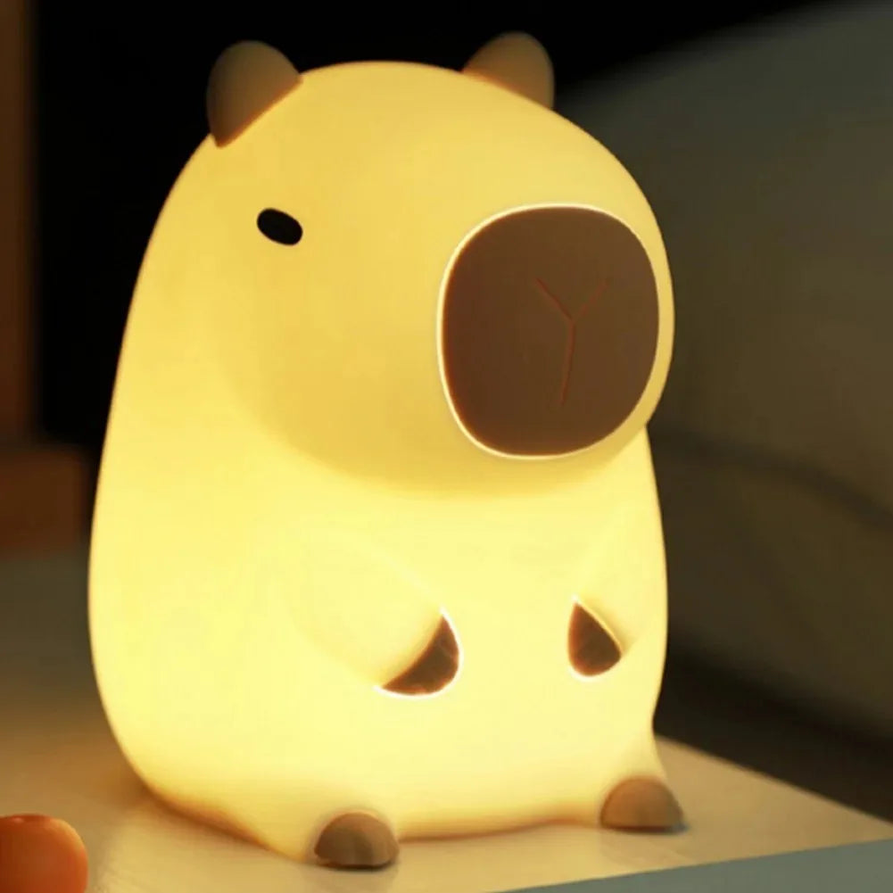 GGbingo Rechargeable Cute Capybara Night Light Novelty Dimmable Nursery Nightlight Touch Lamp Silicone Pat Lamp for Kids Room - Buy online at  Vibe In Cart.
