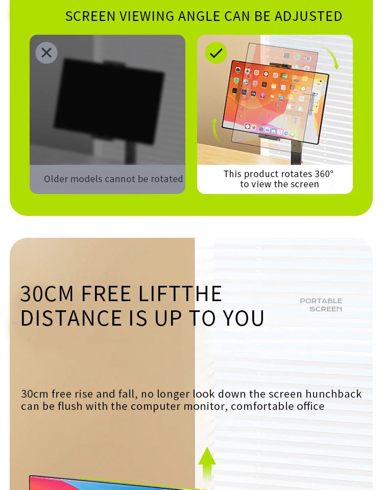 Adjustable VESA Monitor Stand for 10-20 Inch Screens with 360 Degree Swivel