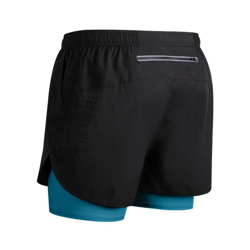 Summer men's reflective running shorts Fitness quick drying double-layer shorts Men's exercise training bodybuilding shorts - Buy online at  Vibe In Cart.