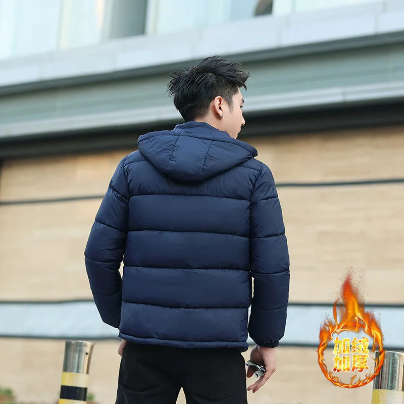 Men's Winter Jacket Windproof Thermal Hooded Parka Coat with Detachable Hood Heavy Duty Ski Jacket for Outdoor Cold Weather - Buy online at  Vibe In Cart.