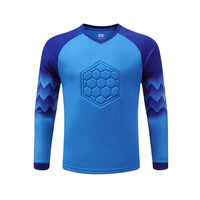 Polyester Spandex Protective Long Sleeve Soccer Goalkeeper Uniform Set with Top and Pants