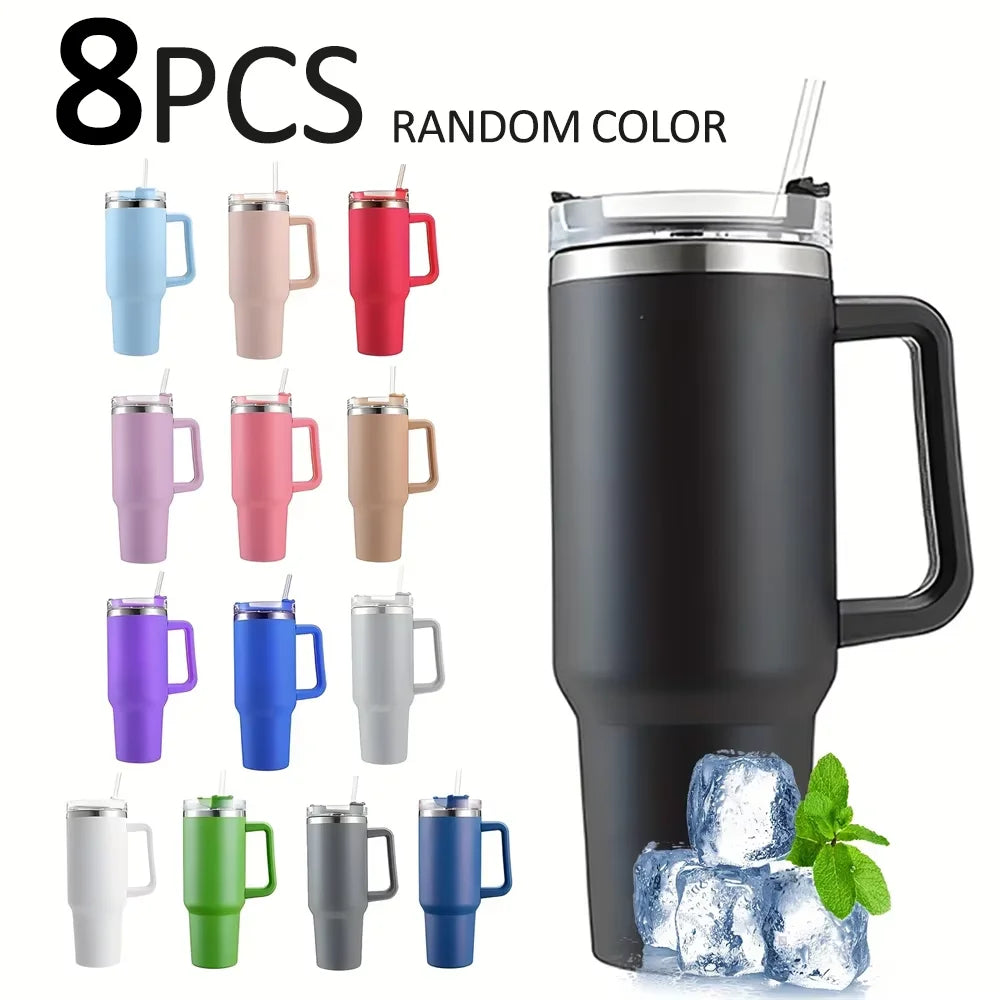 40oz Vacuum Insulated Stainless Steel Travel Tumbler with Handle