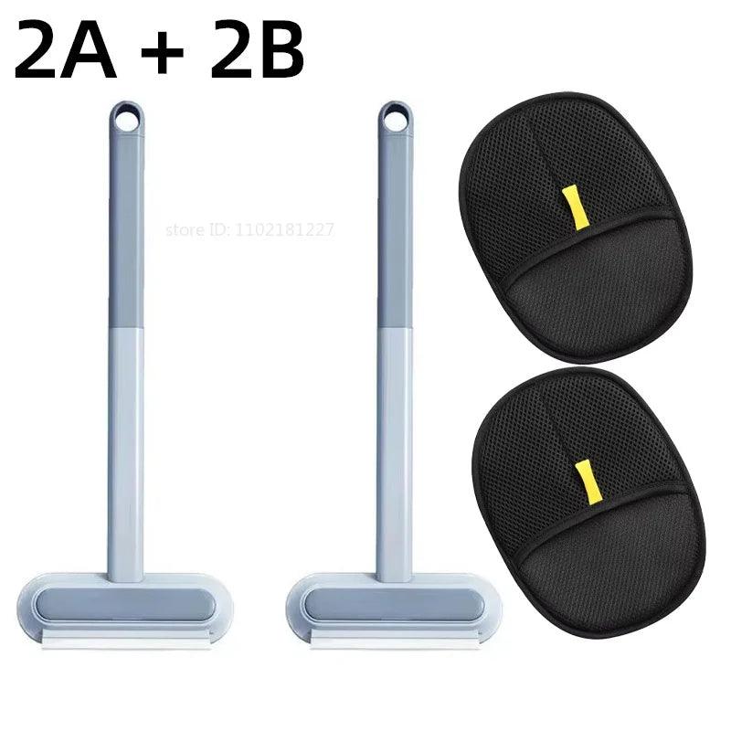 Double-Sided Reusable Pet Grooming Gloves For Hair Removal, Black