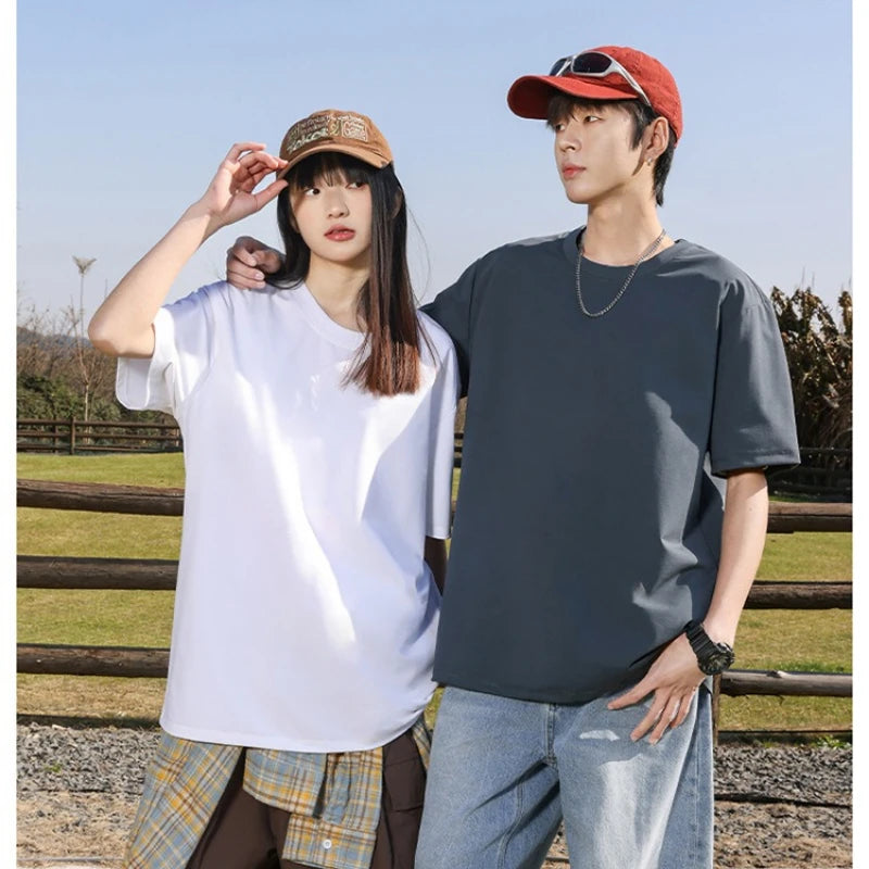 Men's t-shirts 2025 Summer Oversize Cotton T-Shirt Casual High Quality Short Sleeves Tee Shirt Men Basic Solid color Sports Tops - Buy online at  Vibe In Cart.