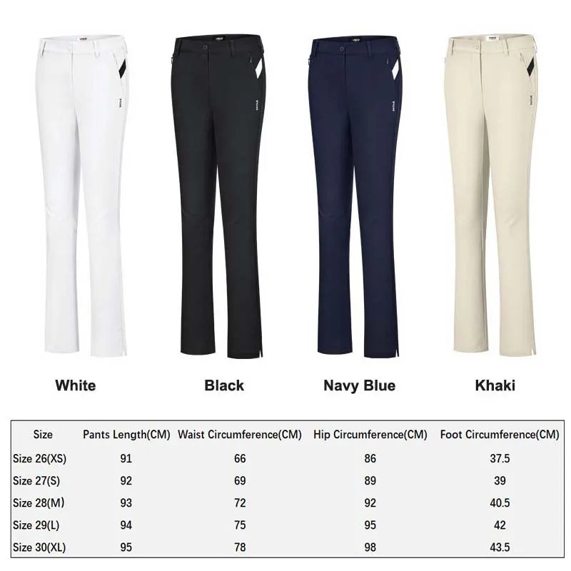 PGM KUZ128 Golf Pants Women's Slim-fitting Waterproof Long Pants with Zipper Pocket, Elastic, Nine-inch Length, Flare Pants - Buy online at  Vibe In Cart.