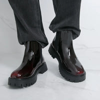 Men Chelsea Boots PU Thick Soled Round Toe Classic Comfortable Men High Top Boots - Buy online at  Vibe In Cart.