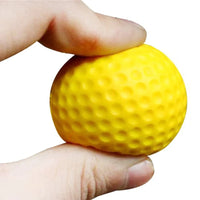 Set Of 4 4.2 Inch Yellow Solid Plastic Elastic Golf Balls