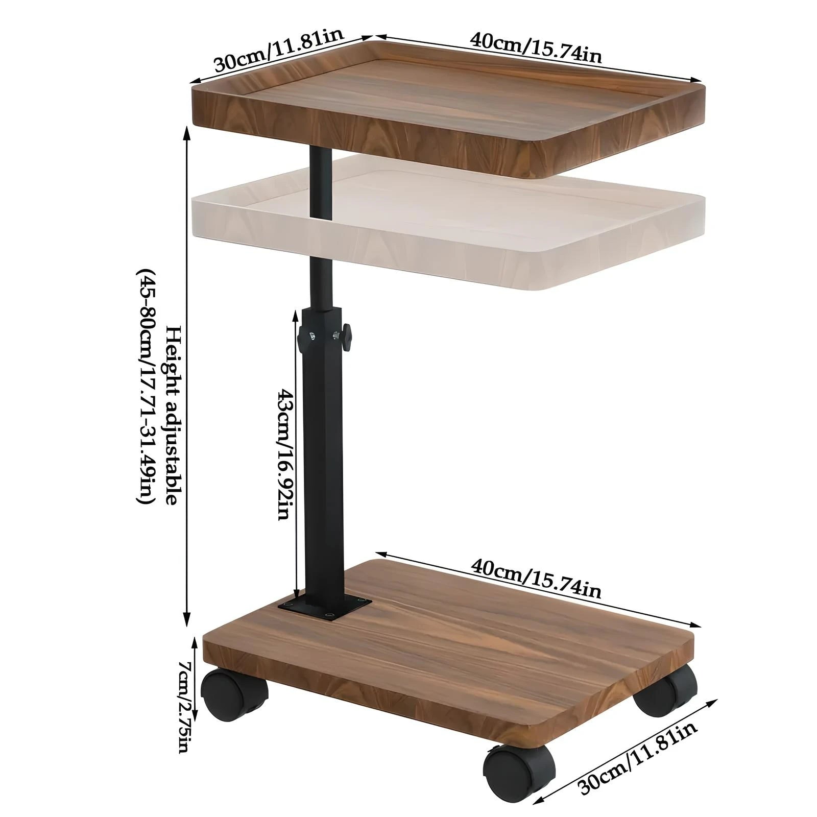 C Shaped Living Room Side Table Sofa Side Cabinet Mobile Coffee Table Simple Small Square Table Bedroom Bedside Table With Wheel - Buy online at  Vibe In Cart.