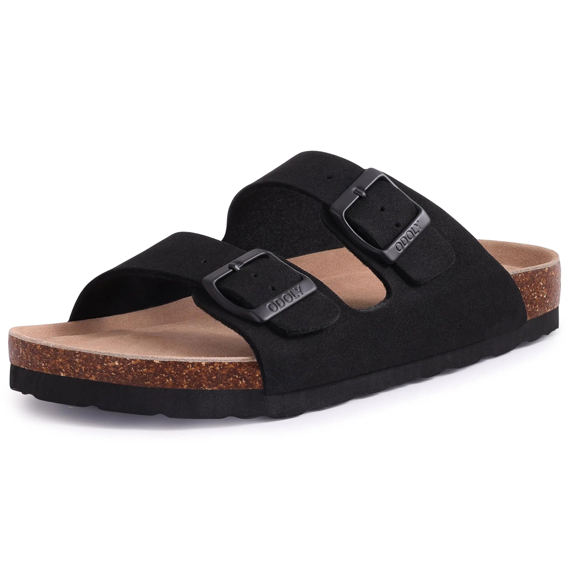 Men's Arch Support Slides Sandals With Adjustable Buckle