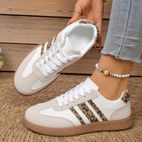 Vintage Leopard Striped Sneakers Women Four Season Lightweight Breathable Sports Shoes for Woman Lace Up Non Slip Casual Shoes - Buy online at  Vibe In Cart.