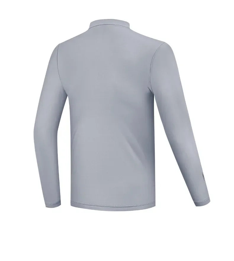 Men's Long Sleeve Acrylic Golf Shirt With Sun Protection And Cooling Features