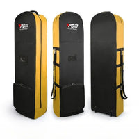 Nylon Single Layer Foldable Golf Aviation Bag with Pulley in Black