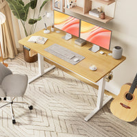 JHK Electric Standing Computer Desk Height Adjustable Workstation Ergonomic Work Table with Metal Frame For Home Office - Buy online at  Vibe In Cart.