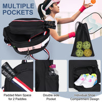 Adjustable Pickleball Paddle Backpack Bag Multi Sport Large Capacity Storage Tennis Racquetball Equipment For Men Women - Buy online at  Vibe In Cart.