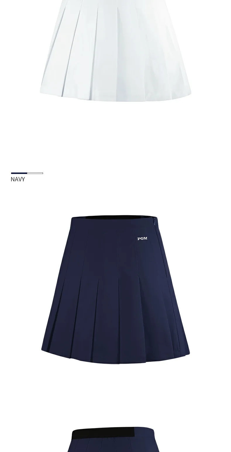 Pgm Women Pleated Skirt High Waist Golf Mini Skirts with Shorts Girl Basic Casual Skorts Lady A-line Korean Sportswear XS-XL