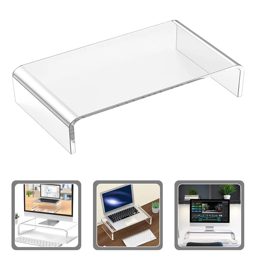 Transparent Acrylic Monitor Stand for 10-20 Inch Laptops