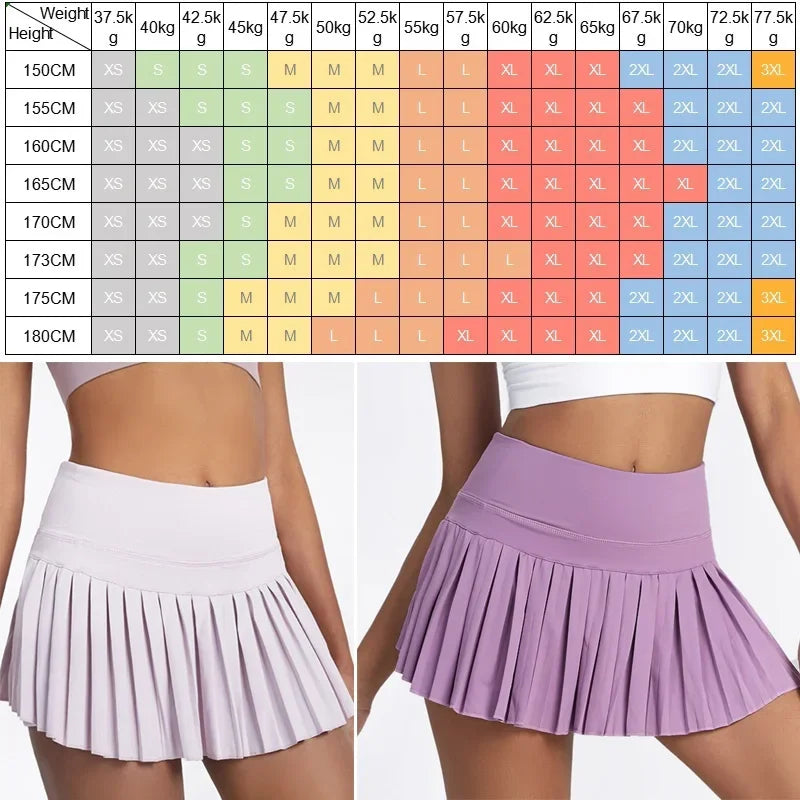 Cloud Rise Pocket Tennis Skirts Gym Golf Running Pleated Pantskirt Plus Size SEXY Women XS-XXL Sports Fitness High Waist Skort - Buy online at  Vibe In Cart.