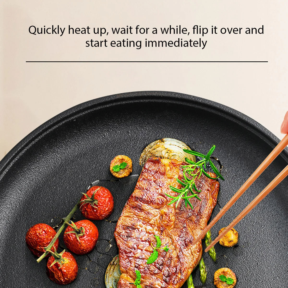 Cast Iron Frying Pan Non-stick pan Pizza Egg Pancake Pot Vegetable Steak Skillet Home Kitchen Flat Pan Omelette Outdoor Cookware - Buy online at  Vibe In Cart.