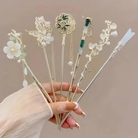 Elegant Chinese Style Hair Clip Tassel Hair Stick Traditional Floral Design Hairstyle Accessory Women Jewelry Hairpin Hairneedle - Buy online at  Vibe In Cart.