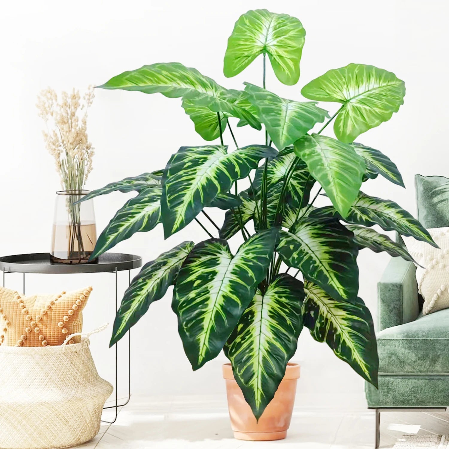 60-107cm Artificial Flowers Calla Lily Horseshoe Leaf Turtle Leaf Bobcat Leaf Fake Plant Ornamental Holiday Home Decoration - Buy online at  Vibe In Cart.