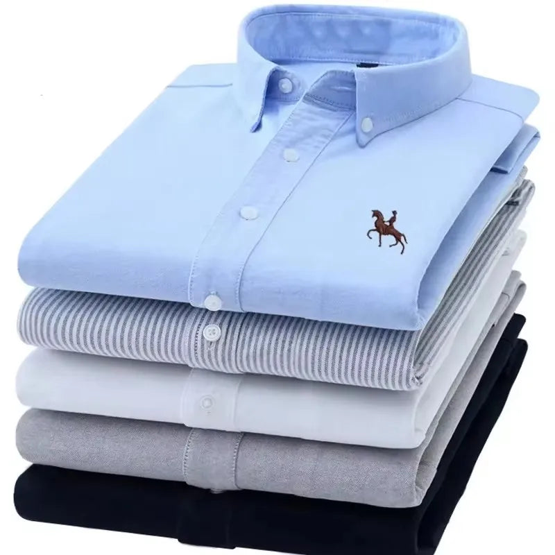 Plus 5XL 6XL Mens Oxford Shirts 100% Cotton Spring Long Sleeve Casual Business Formal Dress Shirt Regular Fit Social Man Clothes - Buy online at  Vibe In Cart.