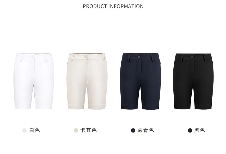 PGM Women Summer Golf Shorts Pants Elastic Waterproof Half Trousers Zip Pocket Ladies Sports Clothing Wear Tennis KUZ129