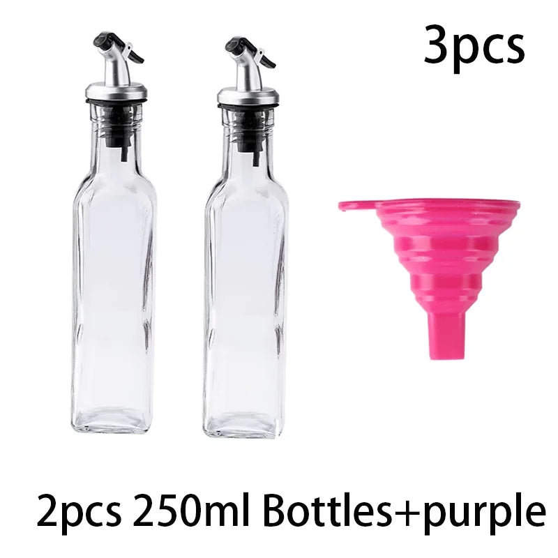 FAIS DU Glass Oil Bottle Olive Oil Dispenser for Kitchen with Silicone Funne Kitchen Seasoning Sauce Vinegar Bottle Kitchen Tool - Buy online at  Vibe In Cart.